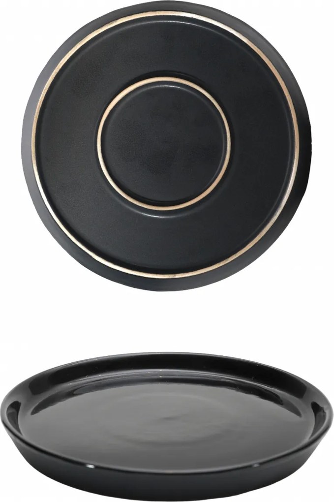 Farfurie Vulcano Duo 20cm Negru Lucios + Negru Mat