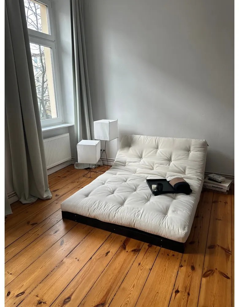 Canapea maro extensibilă 140 cm Roots Black Night – Karup Design