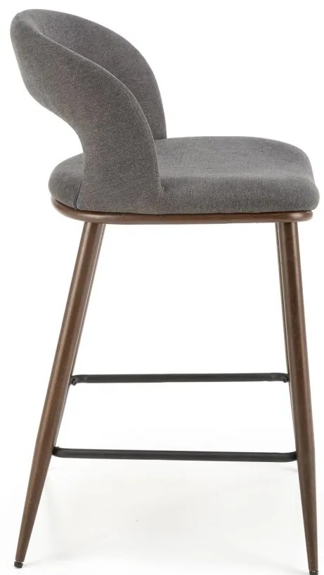 Scaun de bar tapitat H114 gri/nuc