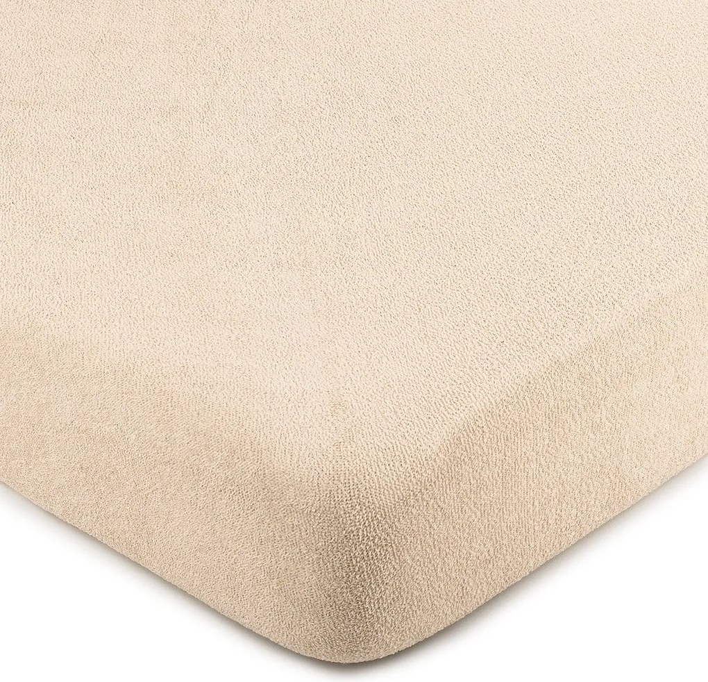 Cearșaf de pat 4Home bumbac frotir, bej, 200 x 220 cm