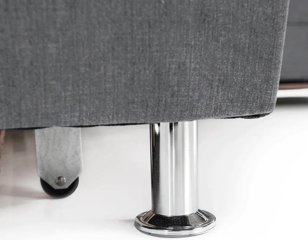 Colţar extensibil, material textil gri, model stânga, SANTIAGO
