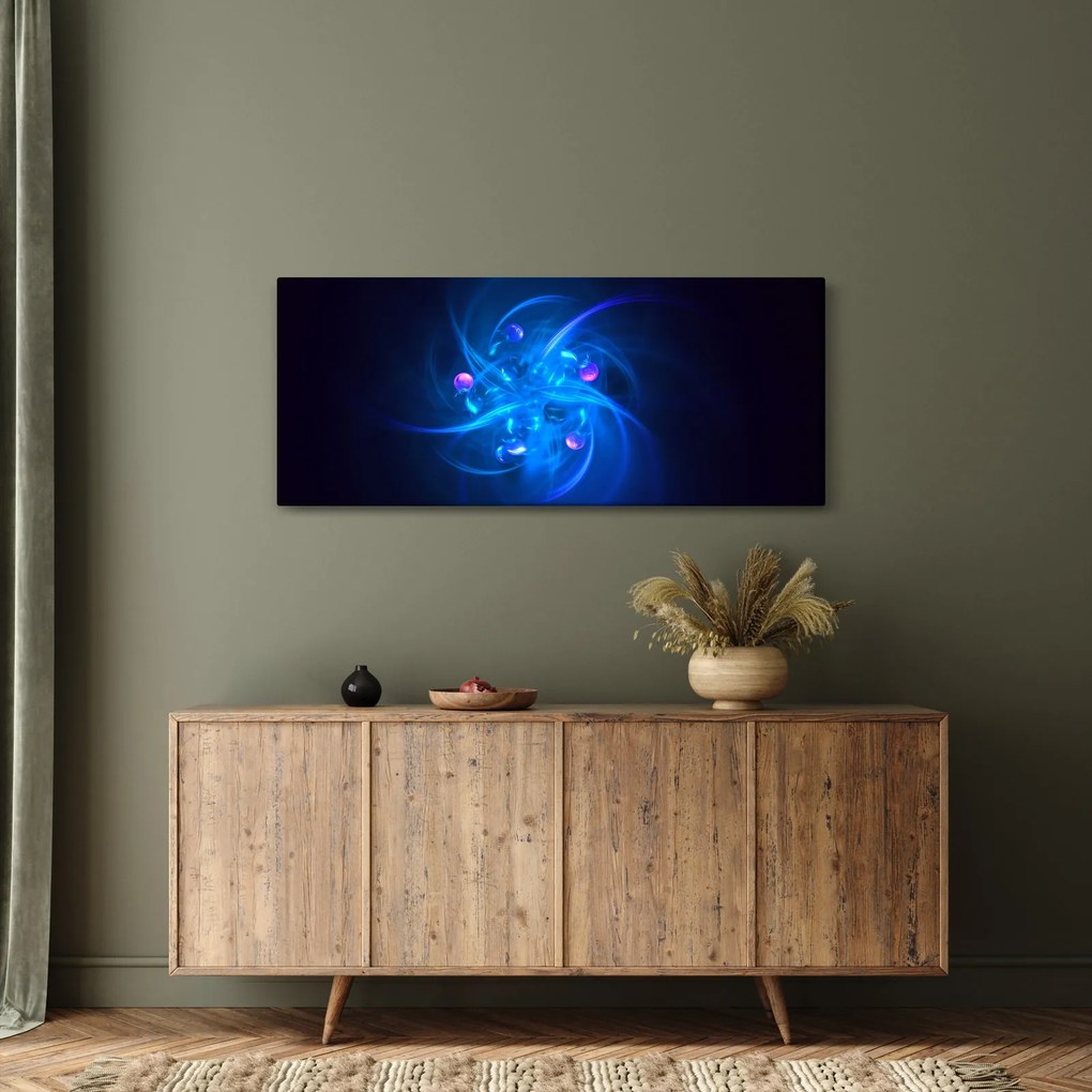 Tabloul modern cu abstracțiune albastră (120x50 cm)