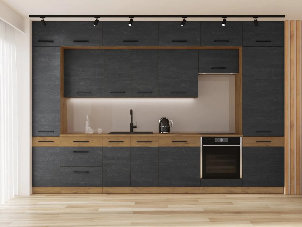 Dulap superior de bucătărie Virion 60 x 60 GN-72 1F (45°) (Stejar lancelot + lemn închis). 1046321
