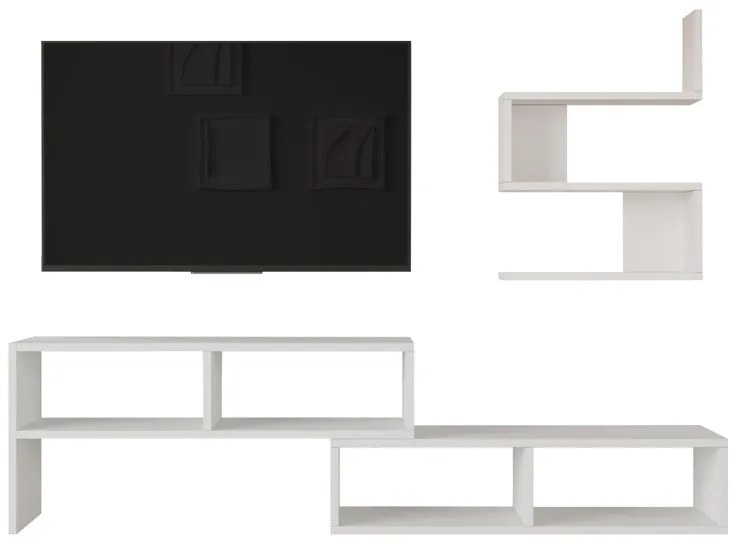 Set mobilier living Kakomo, Pako World, Alb, 170x29x43 cm