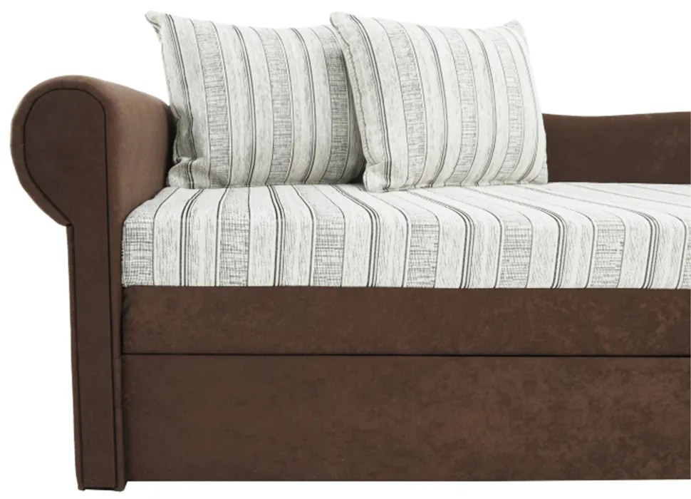 Divan extensibil, maro/bej/auriu/model, stânga, AGA D