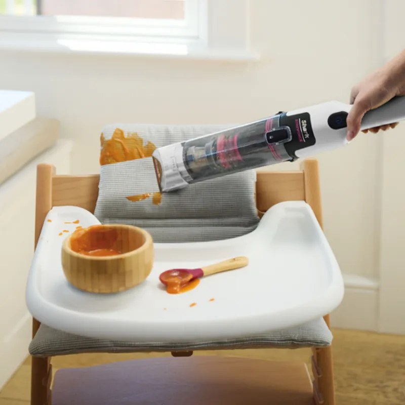 Aspirator cu spalare fara fir Shark StainForce HX100EUT, 100 W, 15 min, Covoare, Tapiterie, Saltele, Autocuratare, Alb