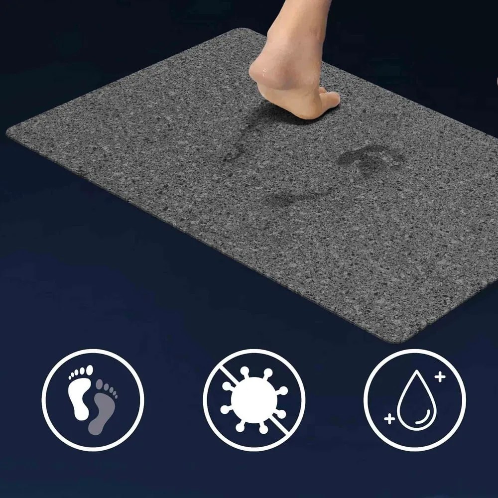 Covoraș de baie gri antracit 50x80 cm Granite – douceur d'intérieur