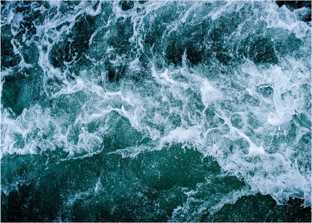 Tablou pe sticlă - Valuri oceanice (70x50 cm)