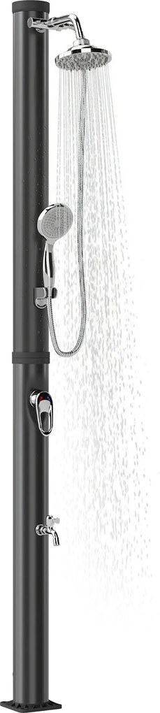 Outsunny Duș Solar 20L, Protecție Anti-îngheț Brevetată, Duș de Grădină Negru | Aosom Romania