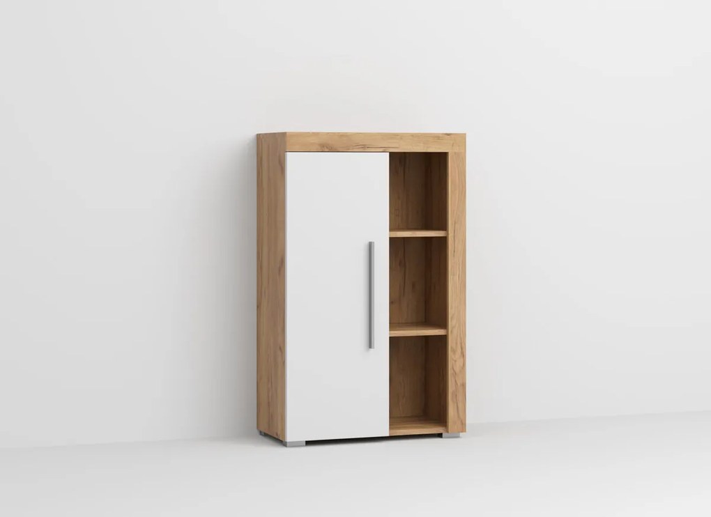 Set Mobilier Living Alb cu Stejar Auriu Crispy-C04