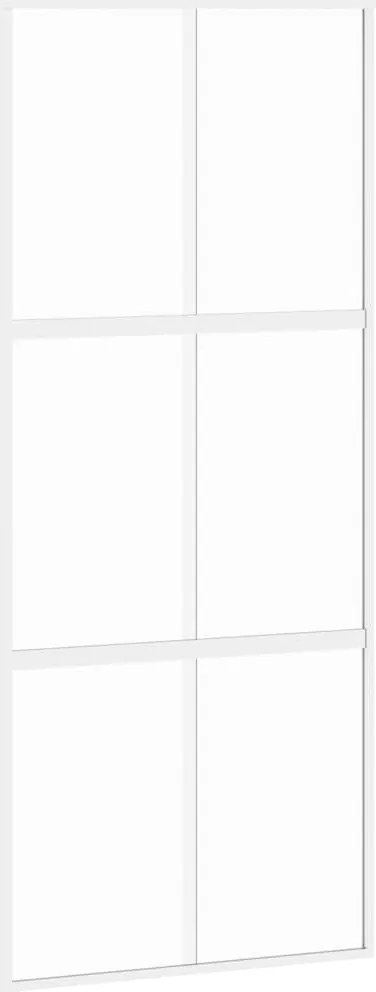 vidaXL Ușă glisantă, alb, 90x205 cm, sticlă securizată/aluminiu
