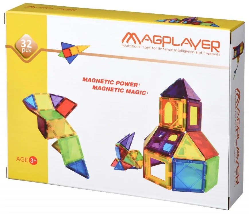 SET DE CONSTRUCTIE MAGNETIC - 32 PIESE - MAGPLAYER (MPL-32)
