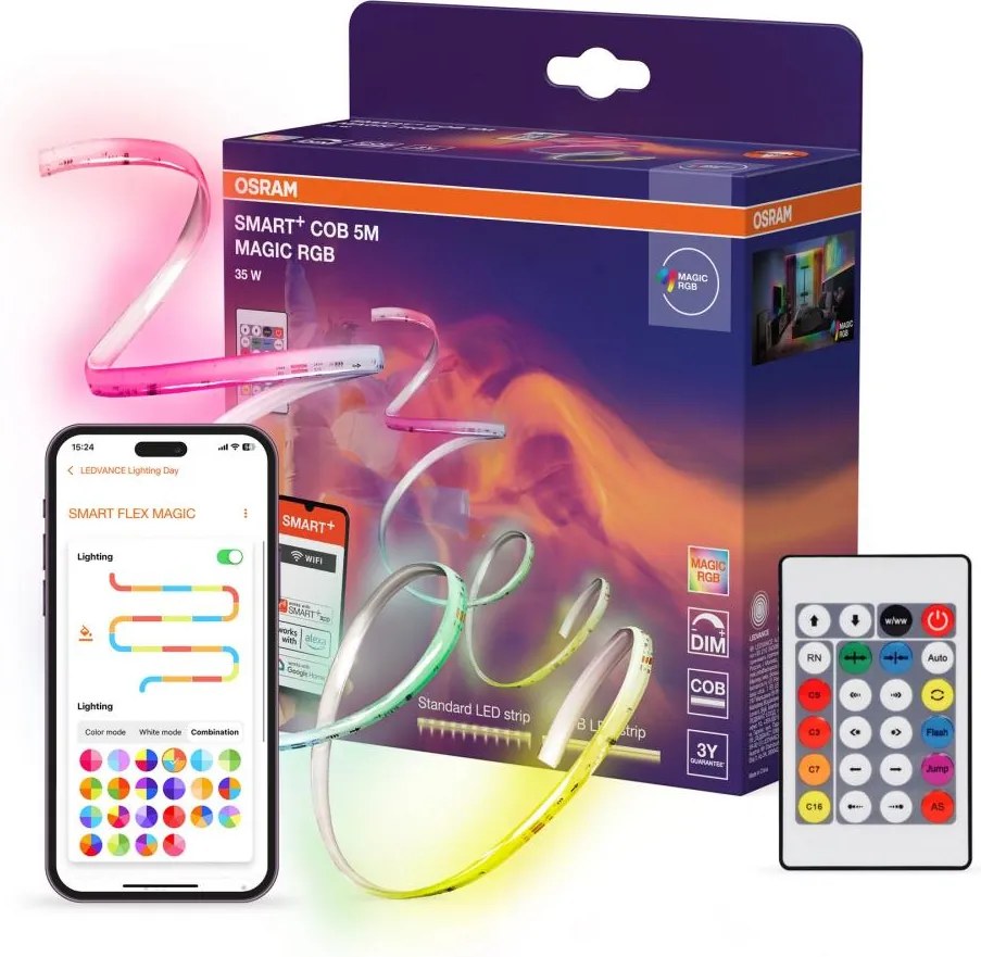 Osram - Bandă LED RGB reglabilă SMART+ MAGIC 5m LED/35W/230V Wi-Fi + telecomandă