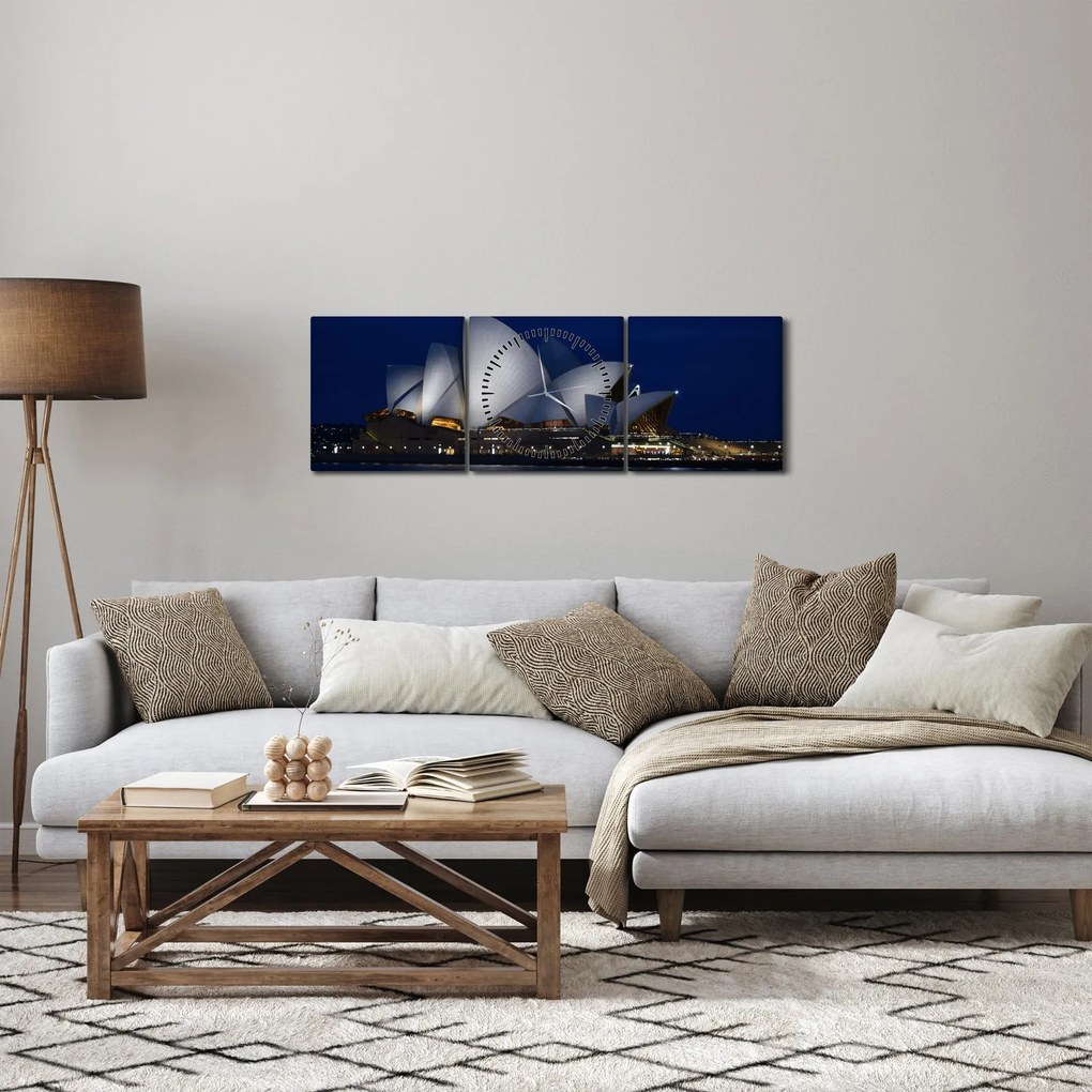 Tabloul Sydney nocturn (cu ceas) (90x30 cm)