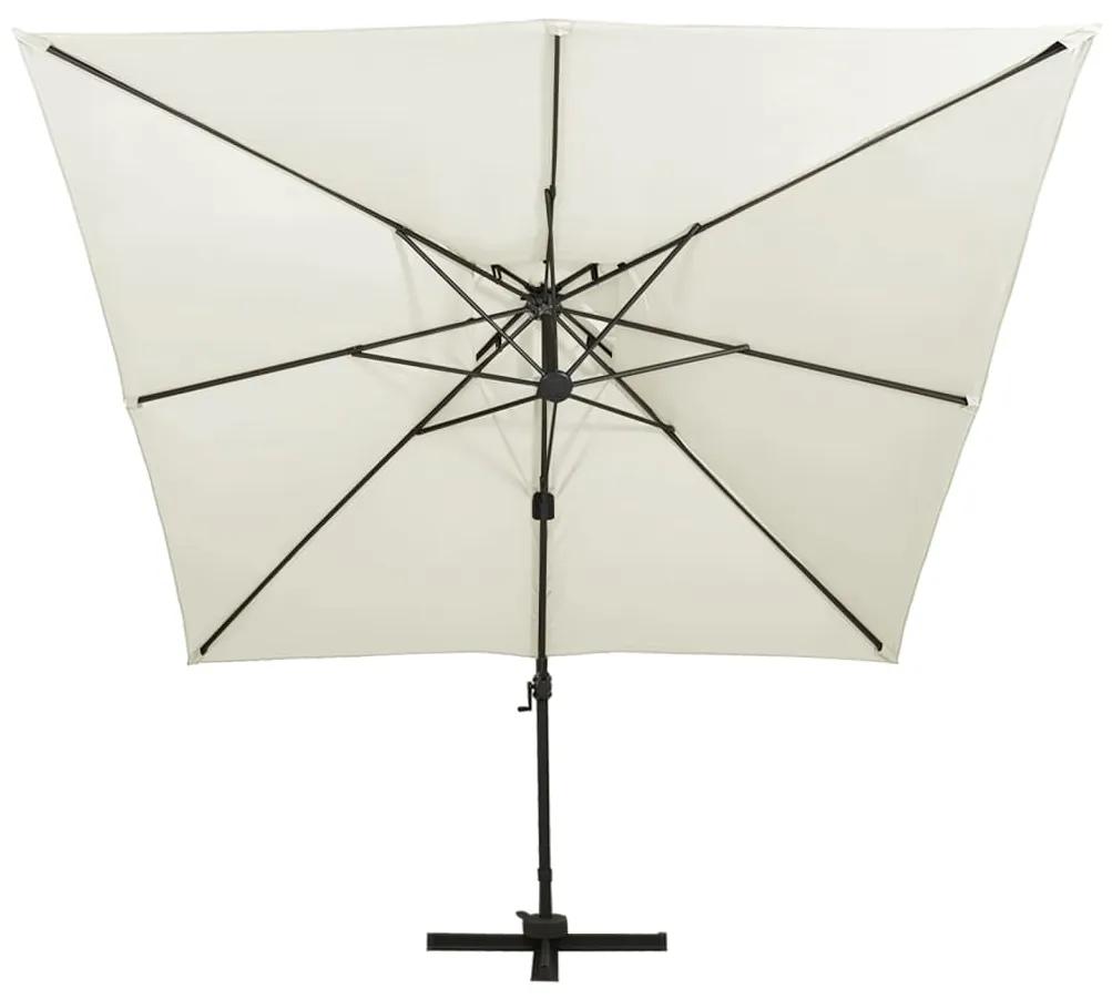 Umbrela suspendata cu invelis dublu, nisipiu, 300x300 cm Nisip, 300 x 300 cm