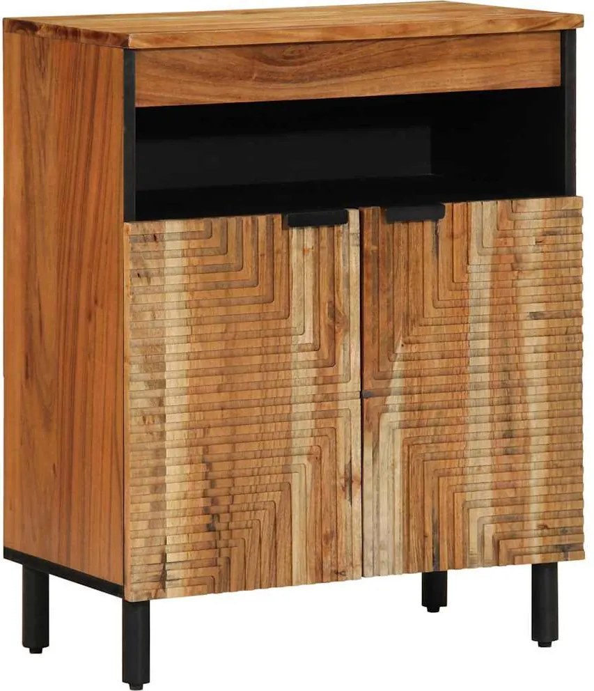 vidaXL Bufet cu sertar natural 60 x 33,5 x 75 cm Lemn Solid de Acacia