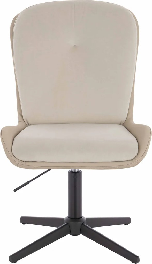 HR690CROSS Scaun Velvet&amp;soft Piele Pu Cremos/Cremos Bază Neagră
