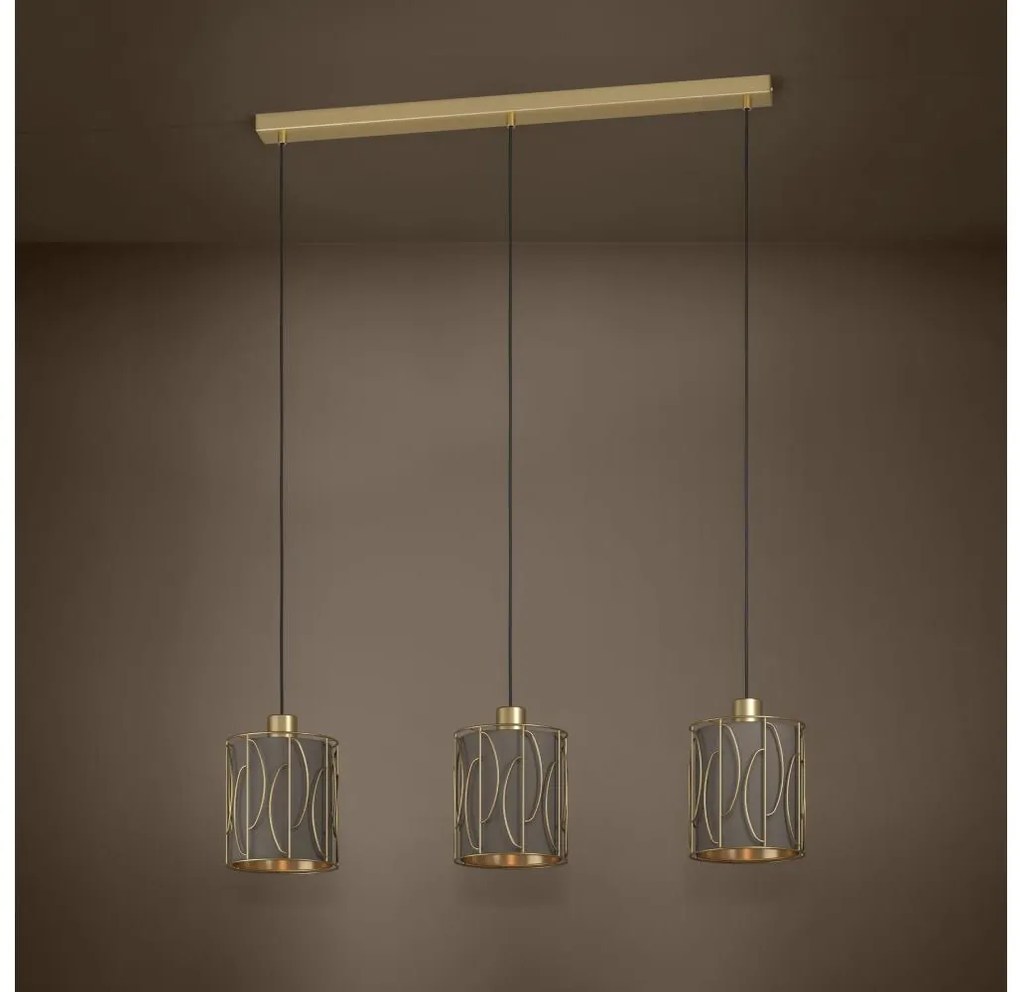 Lustră pe cablu Eglo 390207 COROJAL 3xE27/40W/230V auriu/maro