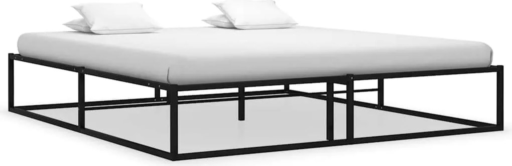 vidaXL Cadru de pat, negru, 140 x 200 cm, metal