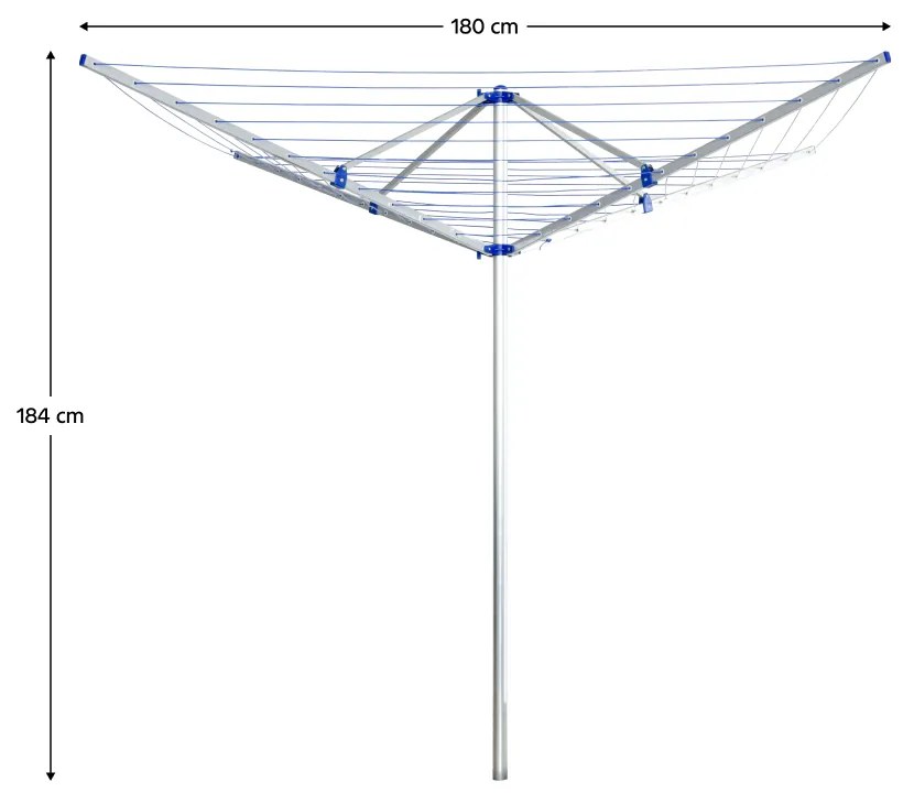 Uscător de haine de grădină, argintiu/albastru, CASA ROTARY