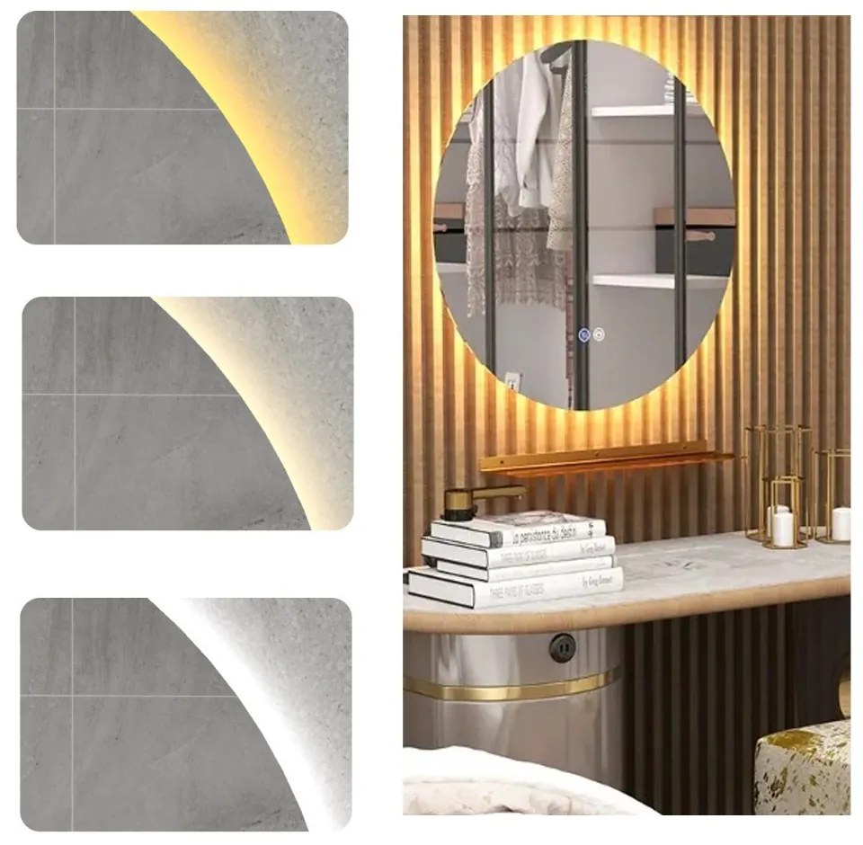 Oglindă de baie cu LED, 60 cm