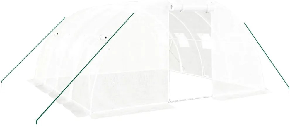 vidaXL Seră cu cadru de oțel, albă, 16 m², 4x4x2 m