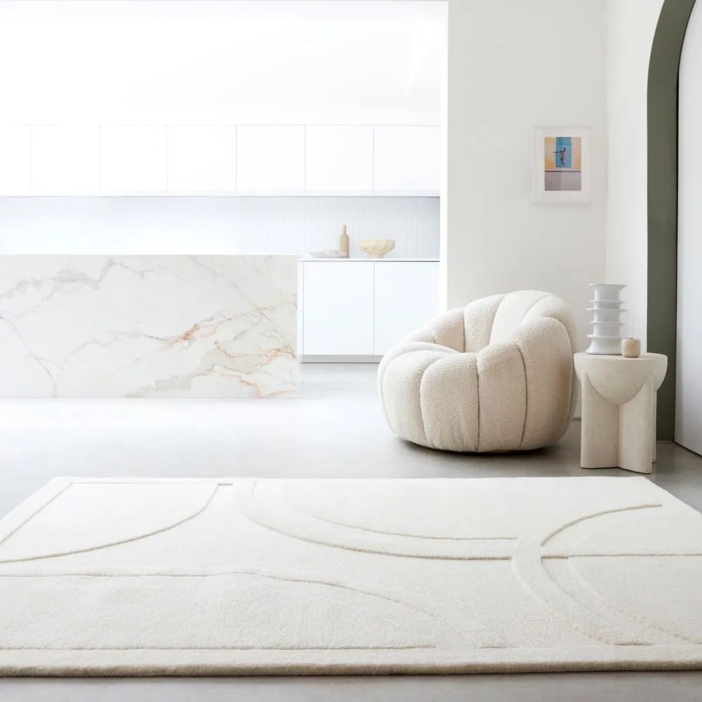 Covor alb din lână 120x170 cm Olsen – Asiatic Carpets