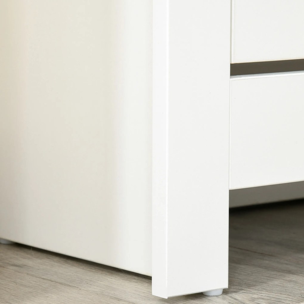 HOMCOM Dulap pentru pantofi cu 2 compartimente, capacitate 12 perechi, 72x26x80 cm, alb + maro | Aosom Romania