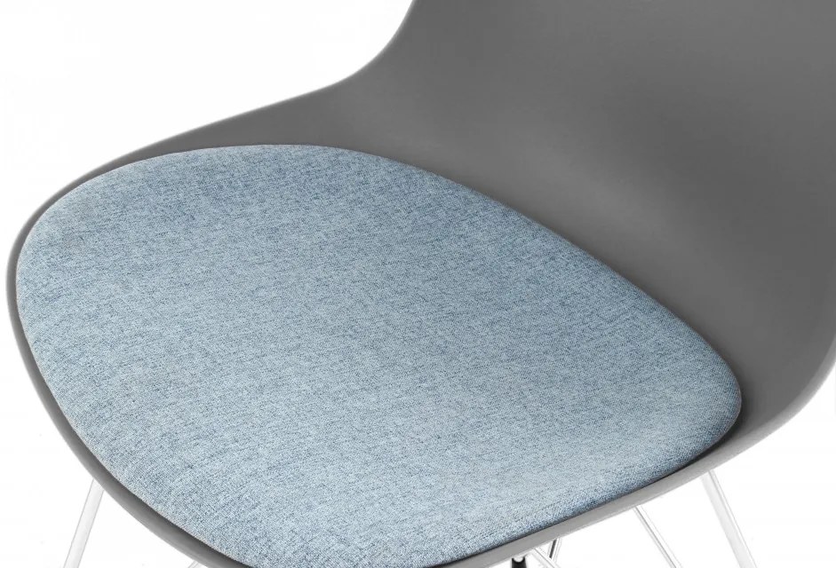 Set 2 scaune Emily gri/albastru deschis