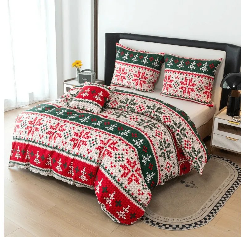 Lenjerie de pat din microfibra FROSTED CHRISTMAS colorata Dimensiune lenjerie de pat: 70 x 90 cm | 140 x 220 cm