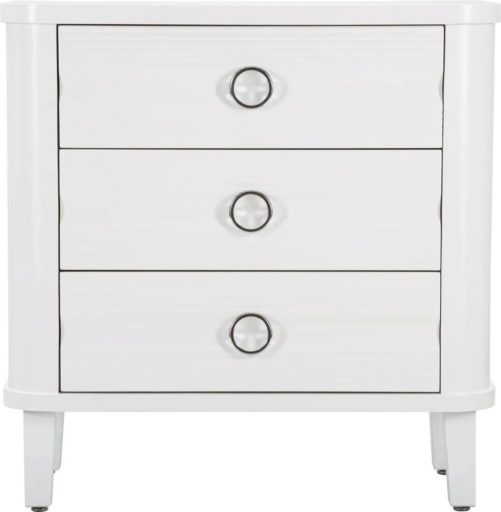 Comoda, Shine, Mauro Ferretti, 81 x 40 x 84 cm, lemn de brad/MDF/metal, alb