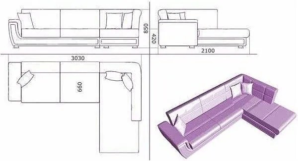 Coltar extensibil California 305 cm mov
