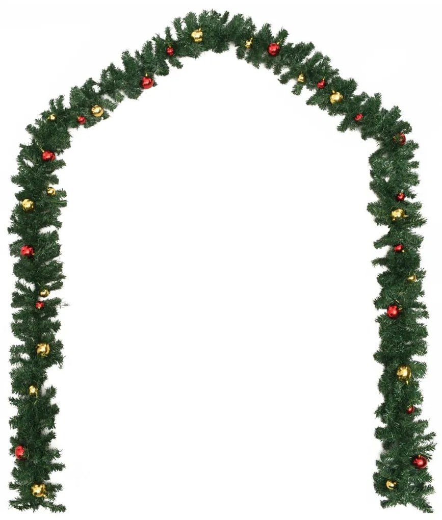 Ghirlande de Craciun cu globuri, 4 buc., verde, 270 cm, PVC 4, Multicolour