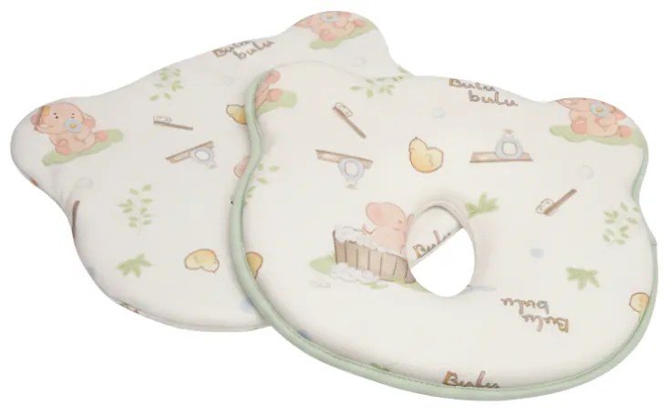 Perna bebe anti-plagiocefalie pentru formarea capului cu husa de schimb din bumbac Kidizi Elephant Bubble, interior spuma de memorie