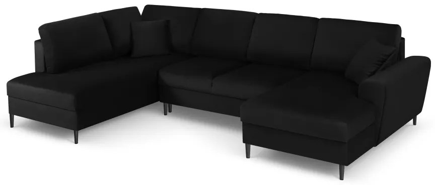Coltar extensibil Kyoto 7 locuri catifea picioare negre