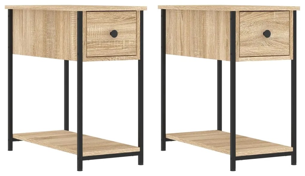 826056 vidaXL Noptiere, 2 buc., stejar sonoma, 30x60x60 cm, lemn prelucrat