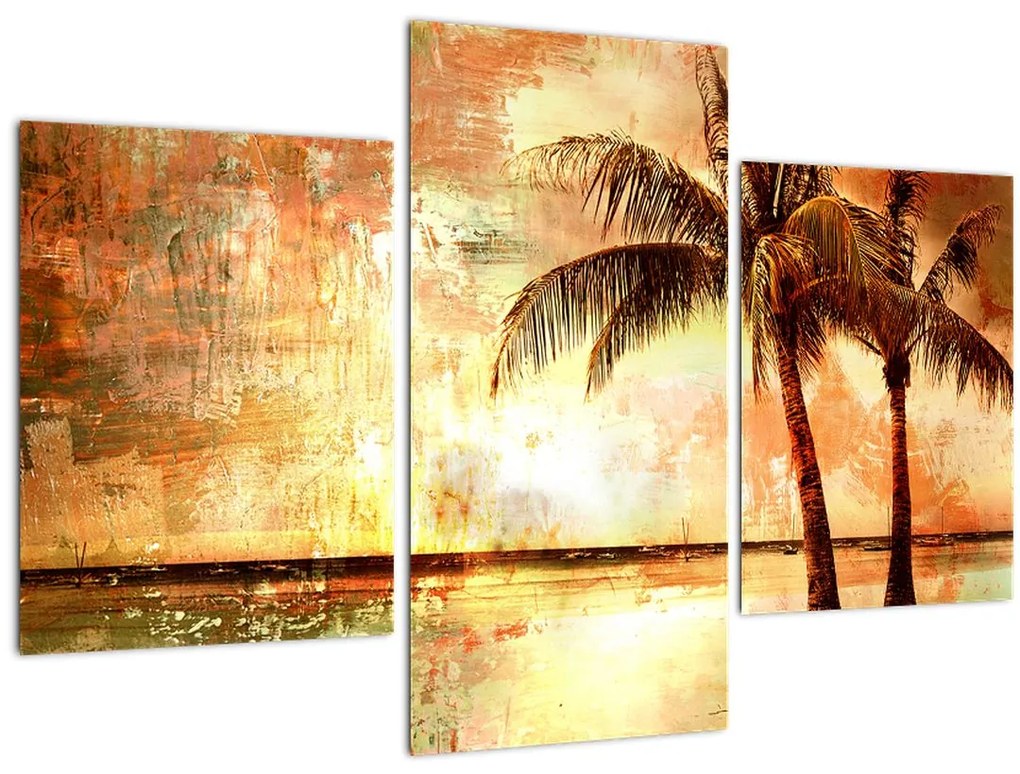 Tablou - Palmieri pe plajă (90x60 cm)