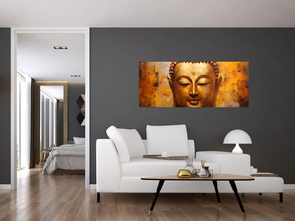 Tablou - Buddha, pictură în ulei (120x50 cm)