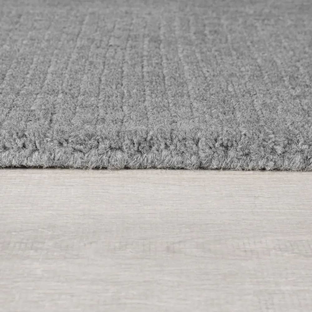 Covor grej țesut manual din lână 200x290 cm Border – Flair Rugs