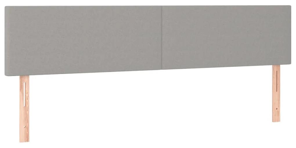 Pat box spring cu saltea, gri deschis, 200x200 cm, textil Gri deschis, 200 x 200 cm, Design simplu