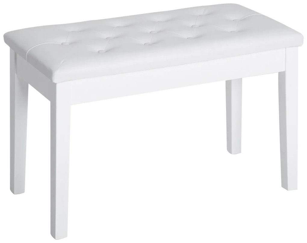HomCom scaun pian, cu spatiu depozitare, 76x36x50cm, alb | AOSOM RO
