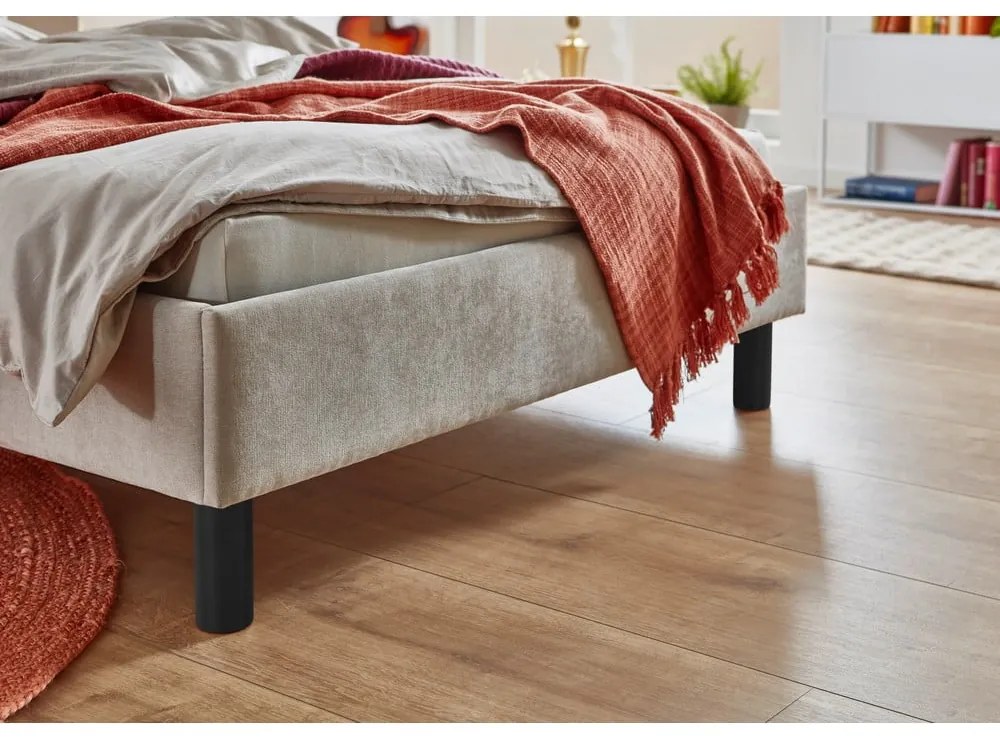 Pat bej tapițat fără somieră 120x200 cm Joker – Meise Möbel