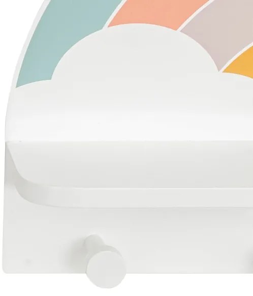 Raft de perete pentru copii cu agățătoare curcubeu/colorat