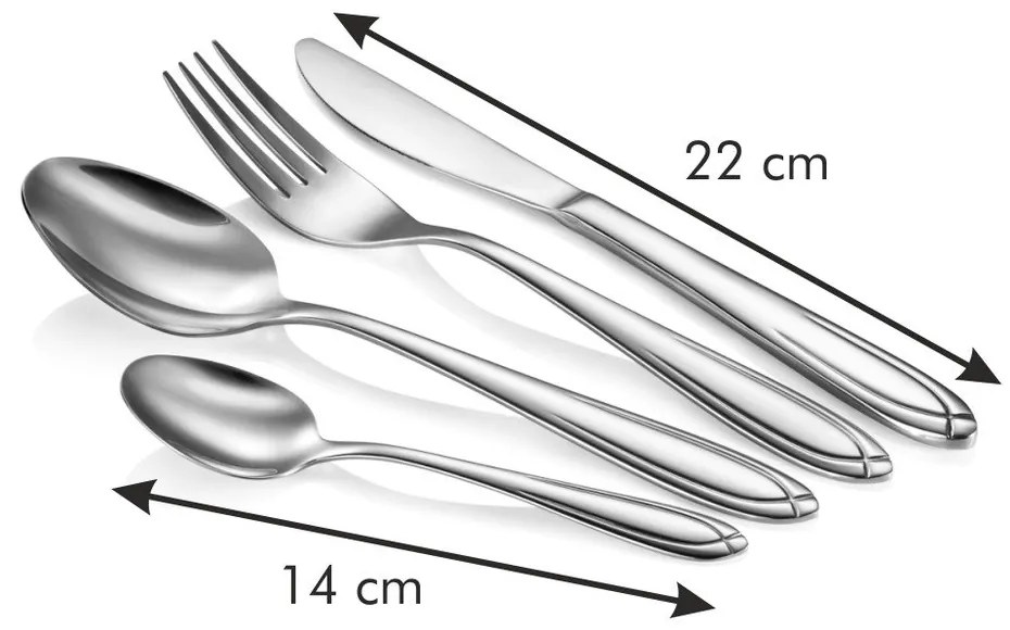 Tacâmuri argintii din oțel inoxidabil 24 buc. Scarlett – Tescoma