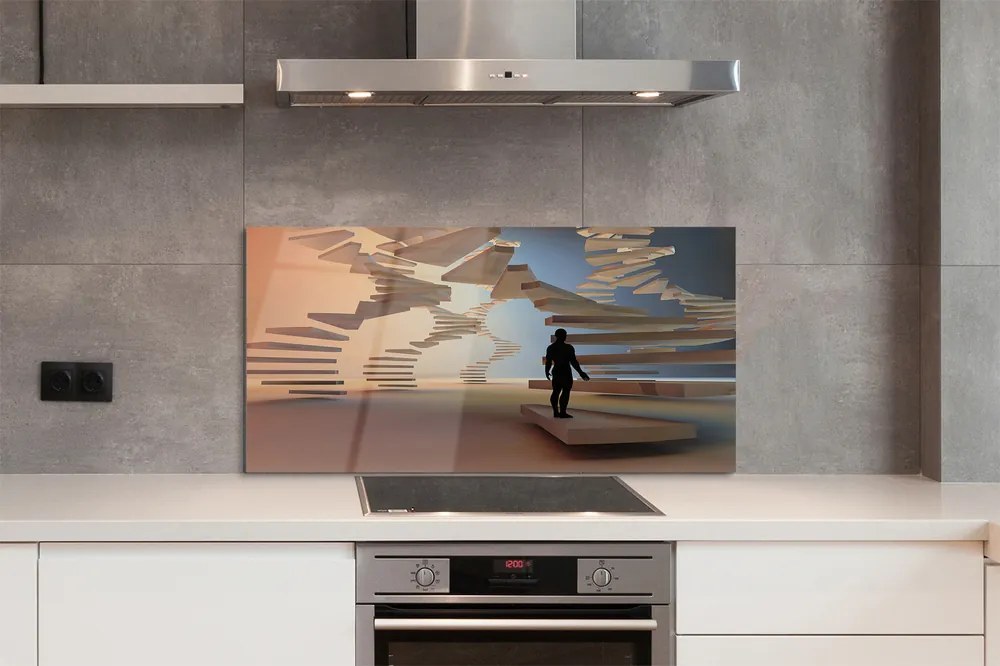 Panouri de sticlă scări 3d