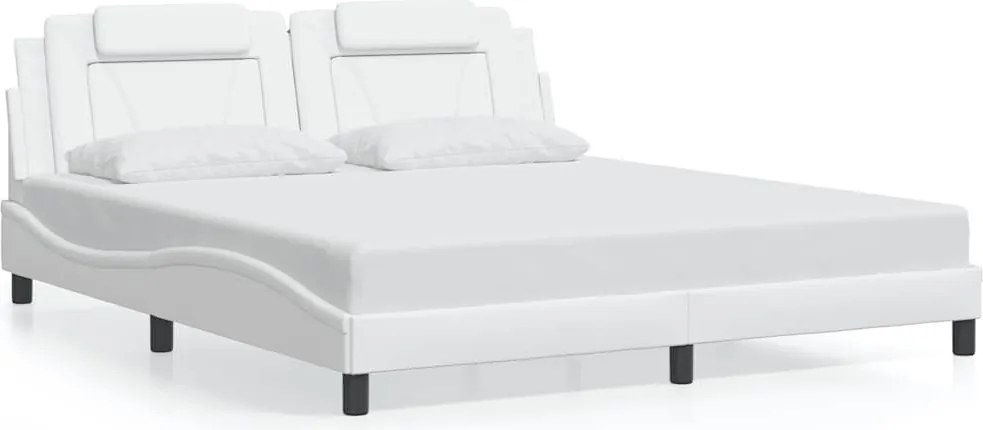 vidaXL Cadru de pat, Viana, fără saltea, alb, 180x200 cm, piele ecologică