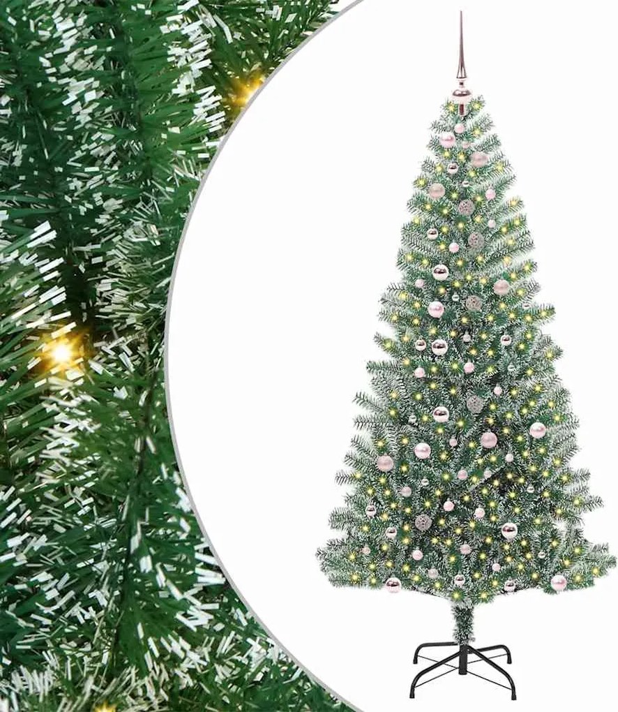 vidaXL Pom de Crăciun artificial cu zăpadă imitată și lumină LED