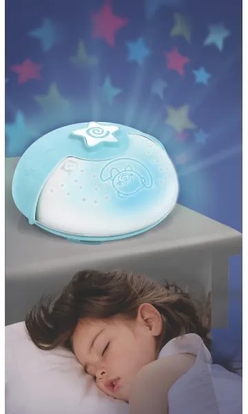 Veioză cu proiector pentru copii 3xAA albastru Infantino