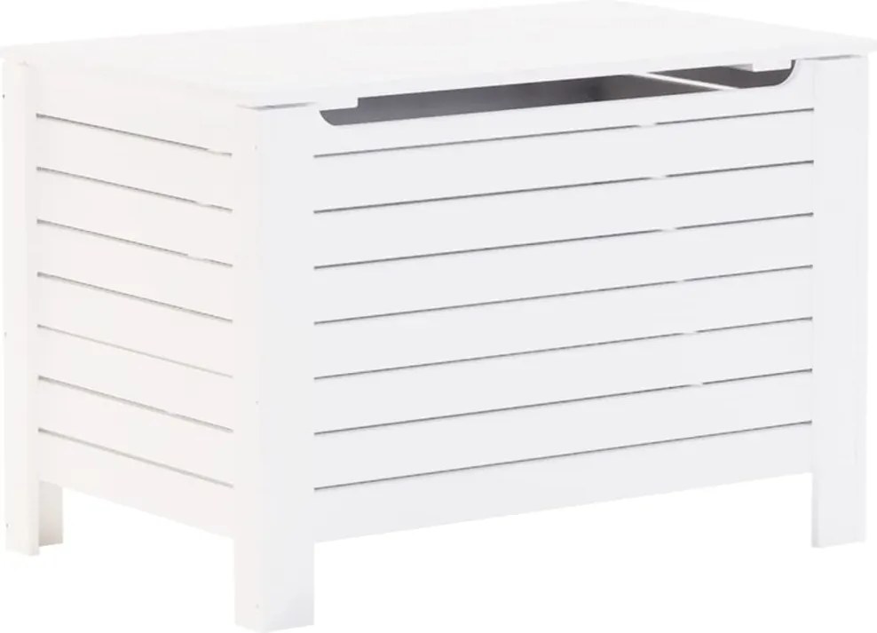 vidaXL Cutie depozitare capac "RANA", alb, 100x49x54cm, lemn masiv pin