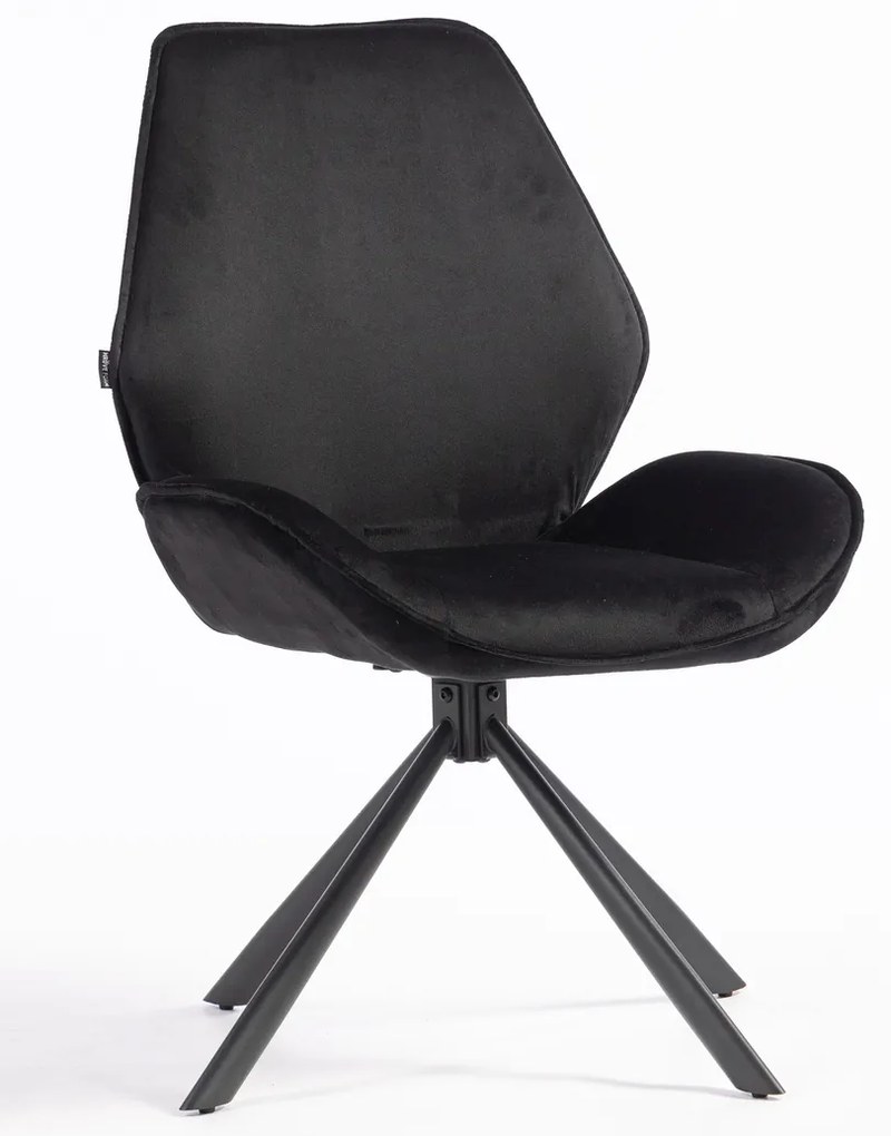 HR350 BAZĂ STEA Scaun Neagră din Catifea Bază Neagră